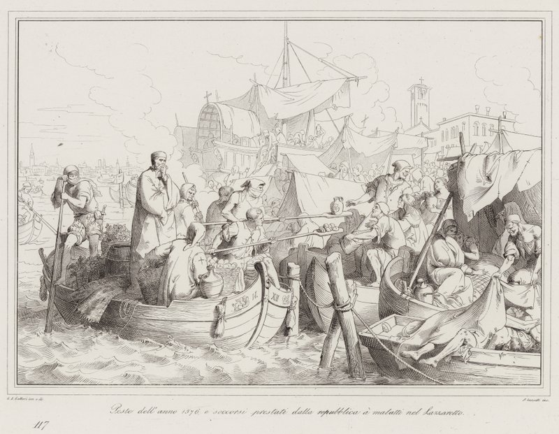 Vuoden 1576 rutto ja tasavallan tarjoama apua Lazzareton sairaille tekijältä Italian School