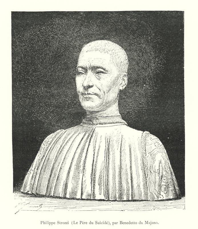 Philippe Strozzi, Le Pere du Suicide, par Benedetto da Majano (kaiverrus) tekijältä Italian School