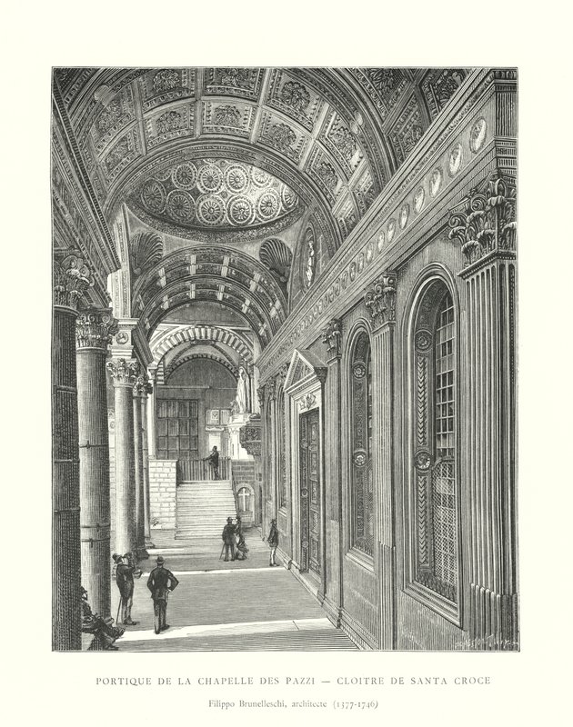 Pazzin kappelin portico, Santa Crocen luostari, Filippo Brunelleschi, arkkitehti tekijältä Italian School