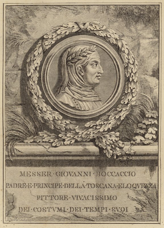 Giovanni Boccaccion muotokuva tekijältä Italian School