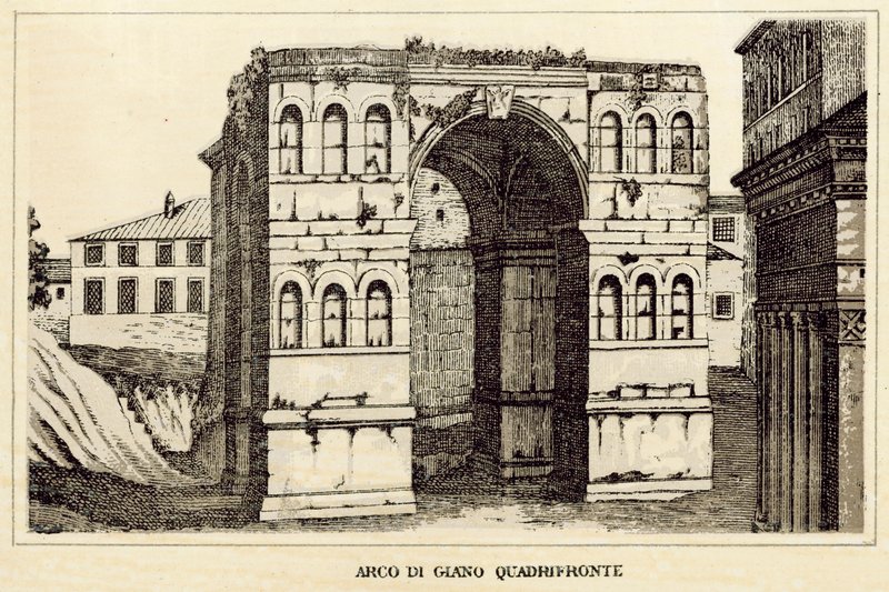 Rooma: Janus Quadrifronten kaari (litho) tekijältä Italian School