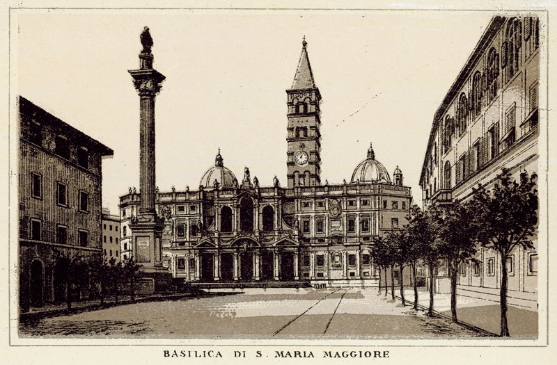 Rooma: S Maria Maggioren basilika (litho) tekijältä Italian School