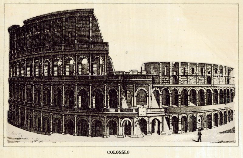 Rooma: Colosseum (litho) tekijältä Italian School
