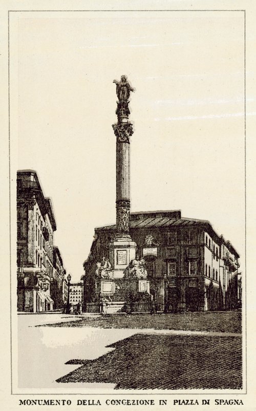 Rooma: Pakkausmuistomerkki Piazza Di Spagnalla (litho) tekijältä Italian School