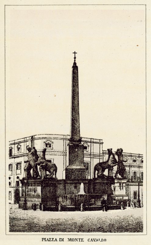 Rooma: Monte Cavallo -aukio (litho) tekijältä Italian School