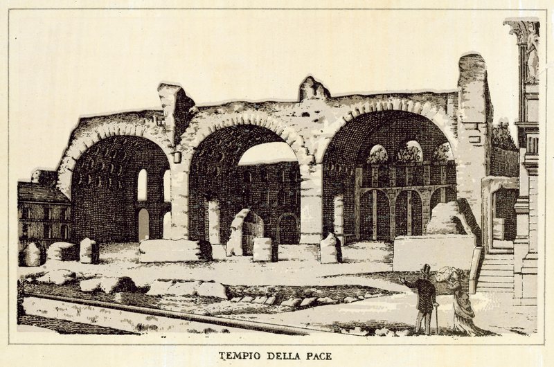 Rooma: Rauhan temppeli (litho) tekijältä Italian School