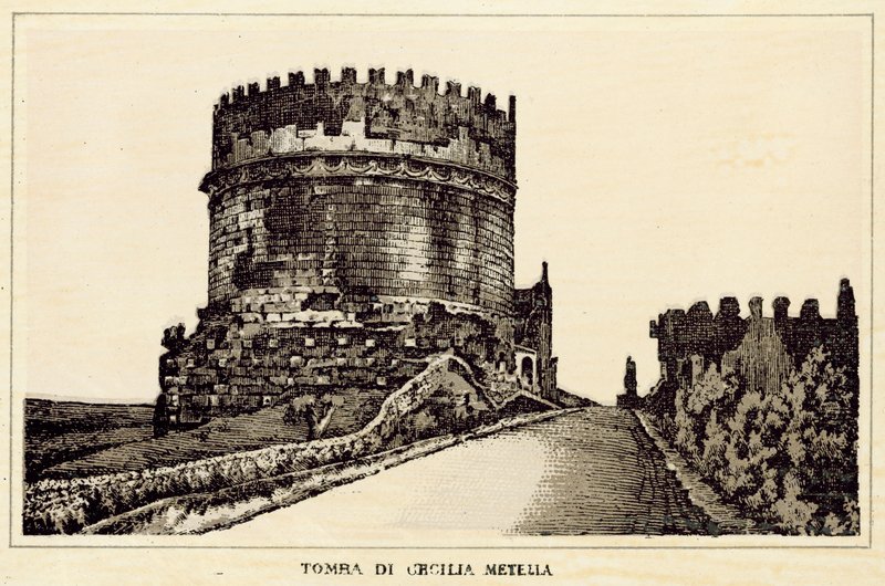 Rooma: Cecilia Metellan hauta (litho) tekijältä Italian School