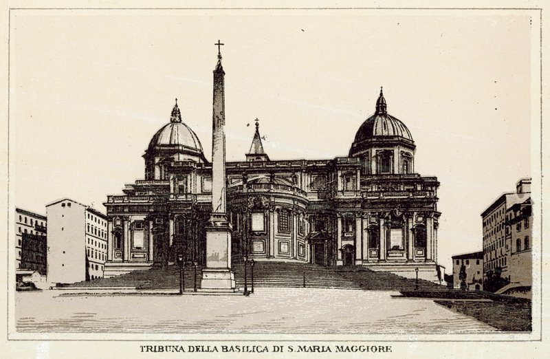 Rooma: S Maria Maggioren basilikan tribüüni (litho) tekijältä Italian School