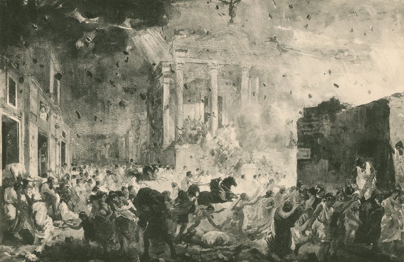 Pompejin tuho ennen Onnentemppeliä (syväpaino) tekijältä Italian School