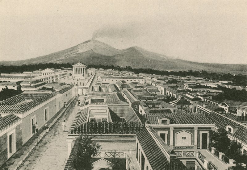 Pompejin panoraama sellaisena kuin se oli (syväpaino) tekijältä Italian School