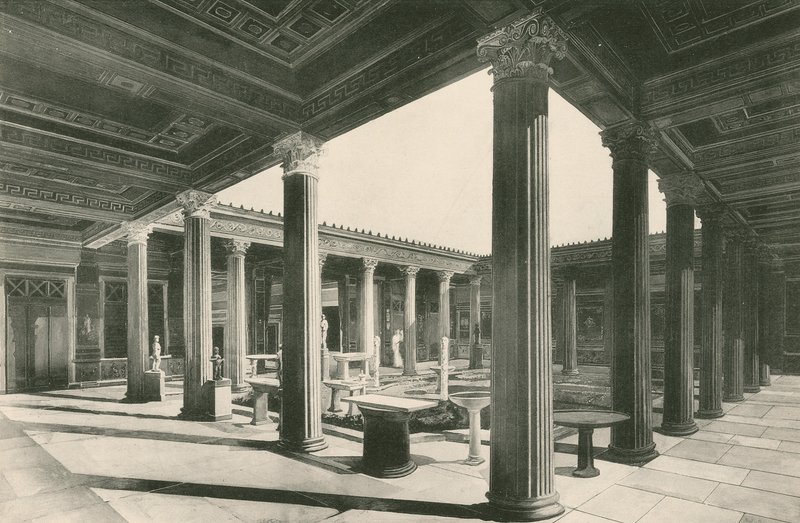 Peristyle Vettii-talossa (syväpaino) tekijältä Italian School