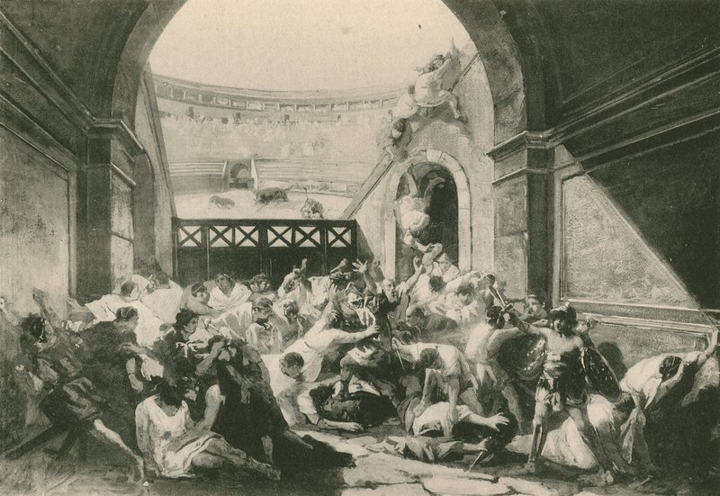 Pompeilaisten ja nuseriinien välinen riita (syväpaino) tekijältä Italian School
