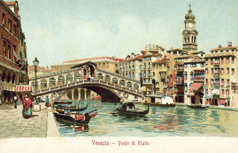 Rialto, Venetsia (värilitro) tekijältä Italian School