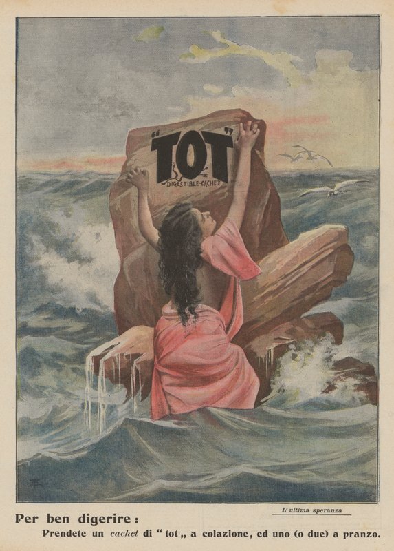 Tot Digestible Cachet (värillinen litografia) tekijältä Italian School