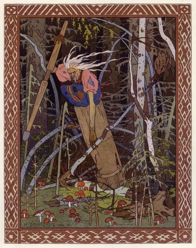 Kuvitus Vassilisa The Beautiful (väri litho) tekijältä Ivan Yakovlevich Bilibin
