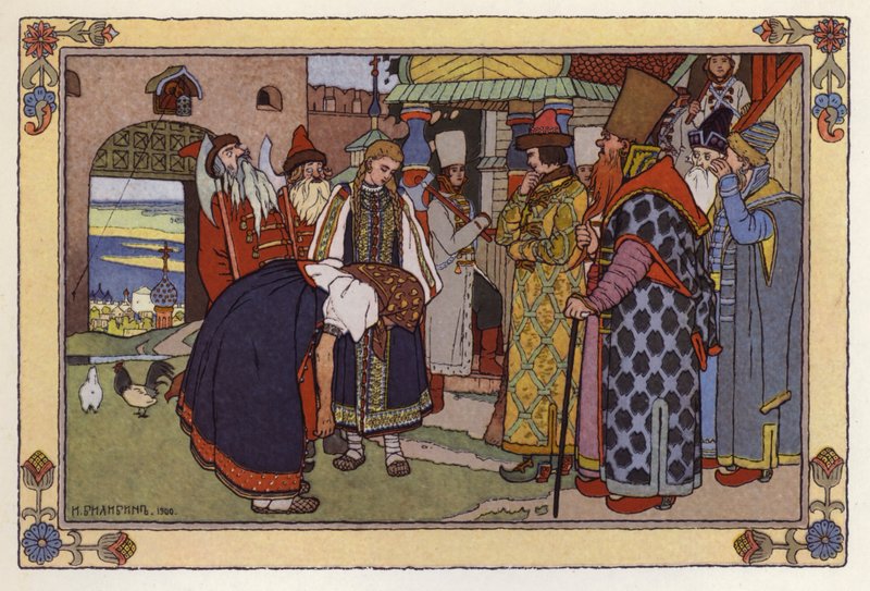 Kuvitus Vassilisa The Beautiful tekijältä Ivan Yakovlevich Bilibin