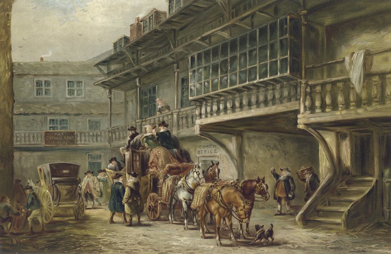 Oxford Arms, Warwick Lane, Lontoo (chromolitho) tekijältä J.C. Maggs
