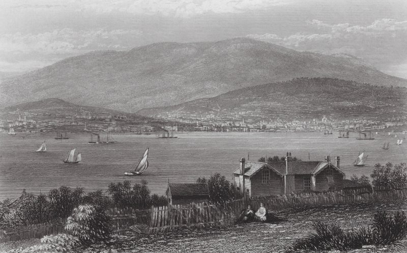 Australia: Hobart Town, Tasmania (kaiverrus) tekijältä J. C. Armytage