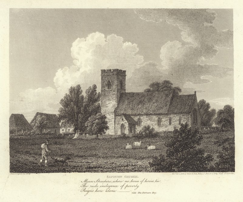 Robert Bloomfield, runoilija: Sapiston Church (kaiverrus) tekijältä J. Greig