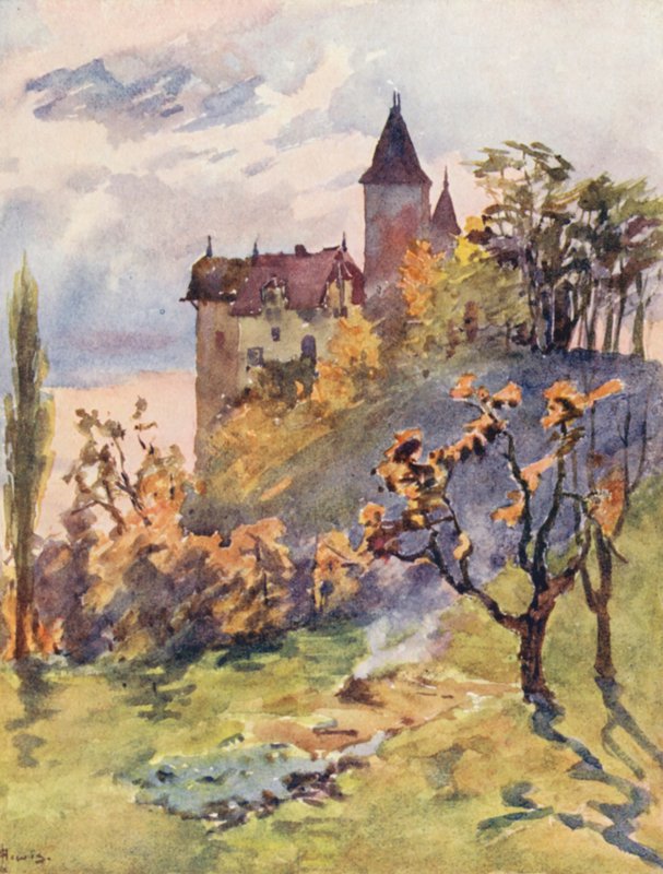 Chateau de Blonay (värilitro) tekijältä J. Hardwicke Lewis