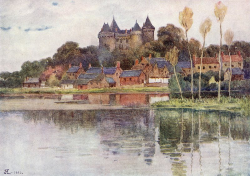Chateau de Combourg (väri litho) tekijältä J. Hardwicke Lewis