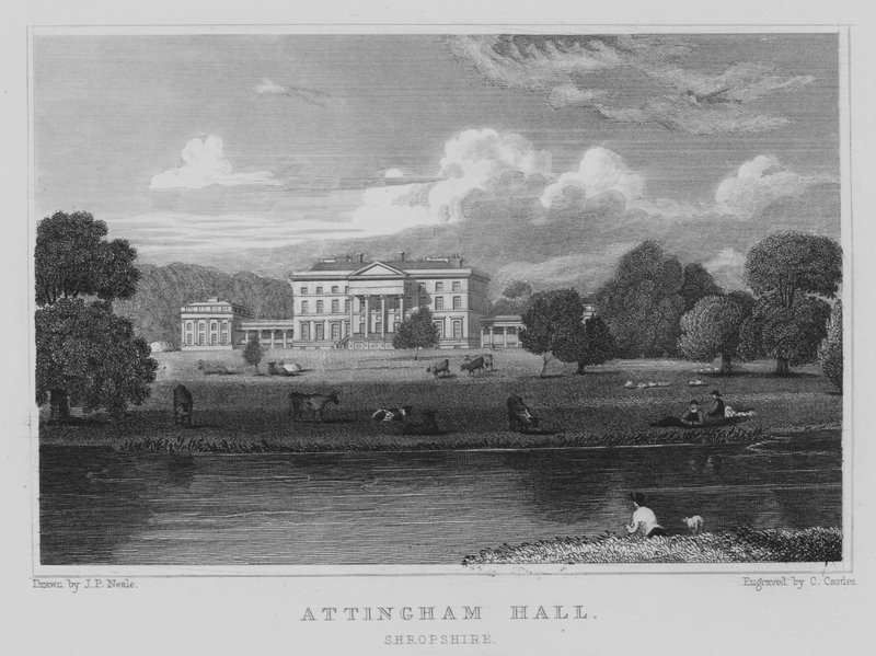 Attingham Hall, Shropshire (kaiverrus) tekijältä John Preston Neale