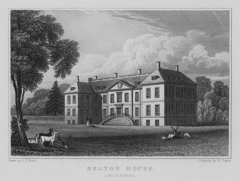 Belton House, Lincolnshire (kaiverrus) tekijältä John Preston Neale