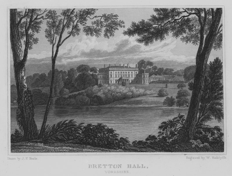 Bretton Hall, Yorkshire (kaiverrus) tekijältä John Preston Neale