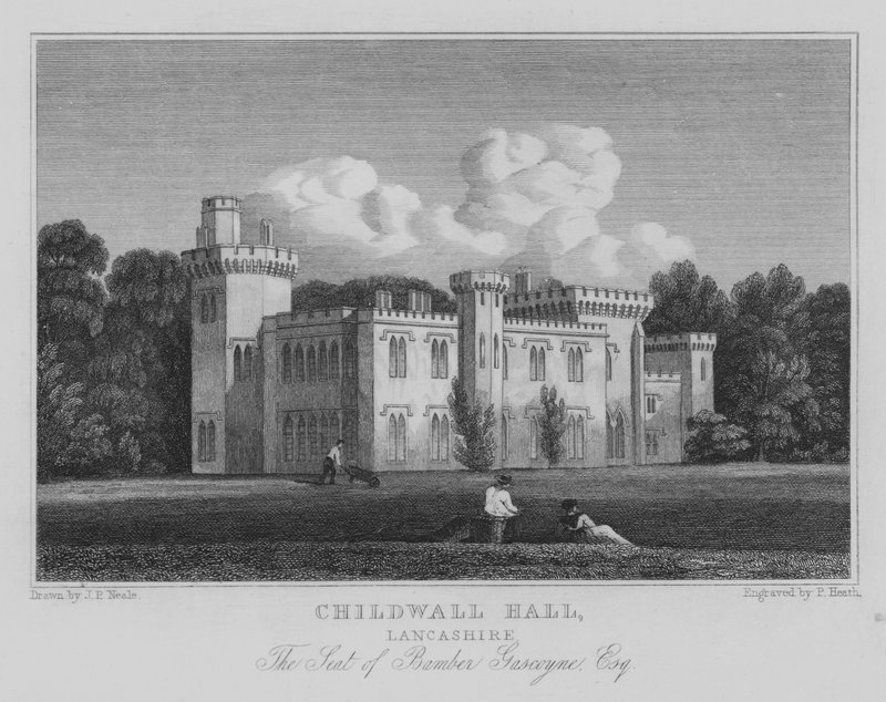 Childwall Hall, Lancashire, Bamber Gascoynen istuin, Esquire (kaiverrus) tekijältä John Preston Neale
