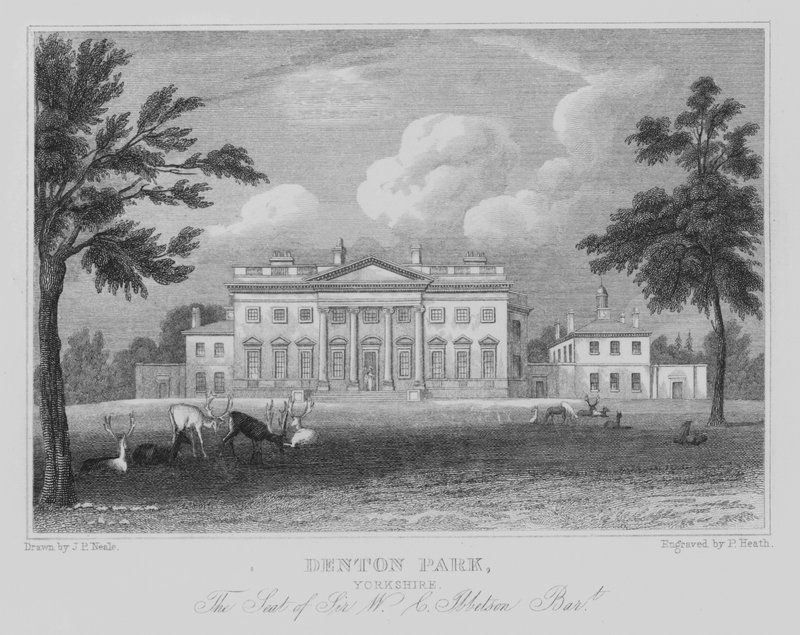 Denton Park, Yorkshire, Sir W C Ibbetsonin istuin, Baronet (kaiverrus) tekijältä John Preston Neale