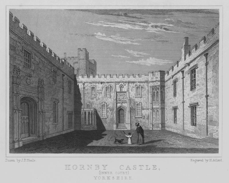Hornby Castle, Inner Court, Yorkshire (kaiverrus) tekijältä John Preston Neale