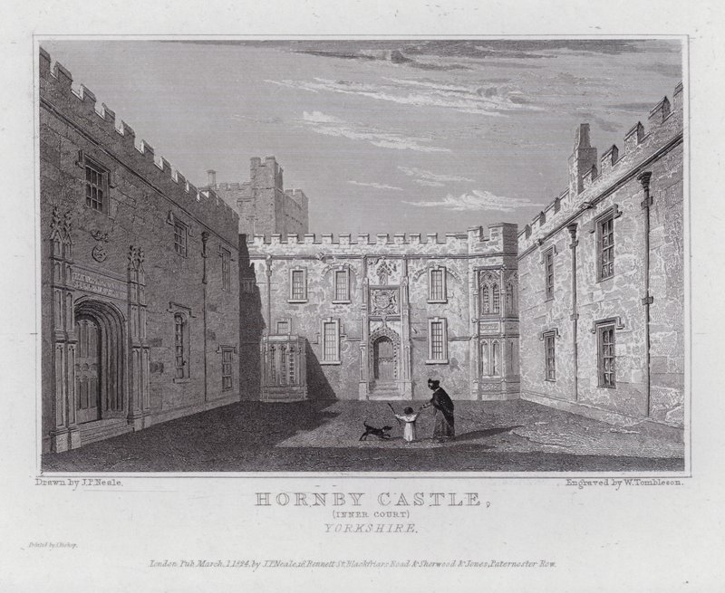 Hornby Castle, Inner Court, Yorkshire (kaiverrus) tekijältä John Preston Neale