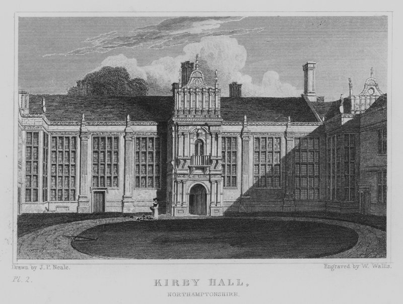 Kirby Hall, Northamptonshire (kaiverrus) tekijältä John Preston Neale