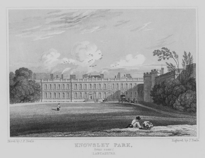 Knowsley Park, West Front, Lancashire (kaiverrus) tekijältä John Preston Neale
