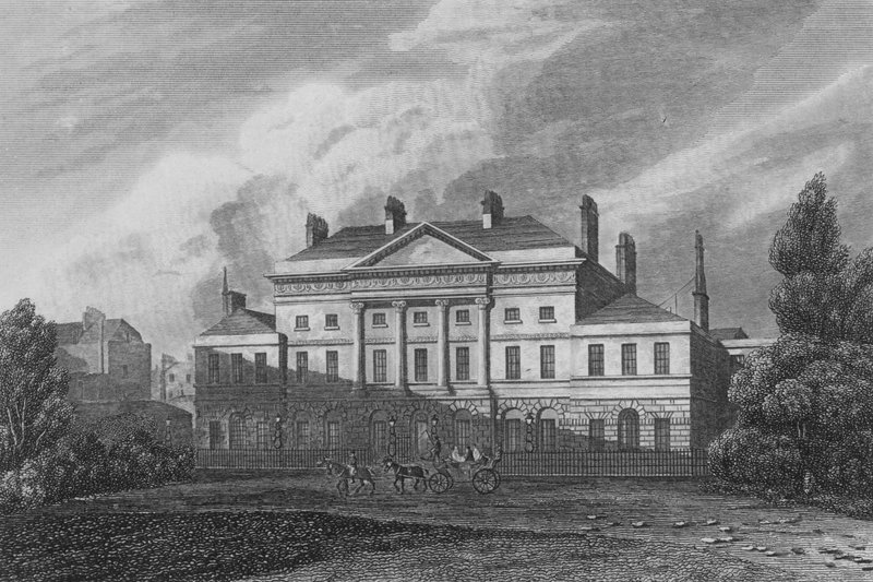 Lansdown House, Westminster, Lansdownin jaloimman markiisin asuinpaikka (kaiverrus) tekijältä John Preston Neale