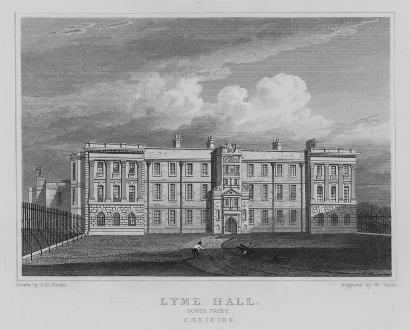 Lyme Hall, North Front, Cheshire (kaiverrus) tekijältä John Preston Neale