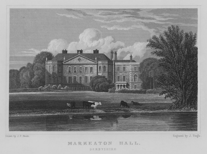 Markeaton Hall, Derbyshire (kaiverrus) tekijältä John Preston Neale
