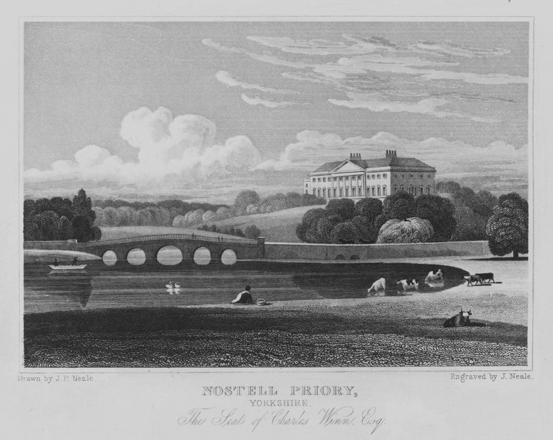 Nostell Priory, Yorkshire, Charles Winnin istuin, Esquire (kaiverrus) tekijältä John Preston Neale