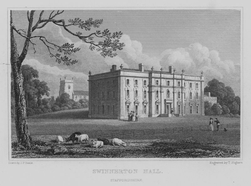 Swinnerton Hall, Staffordshire (kaiverrus) tekijältä John Preston Neale