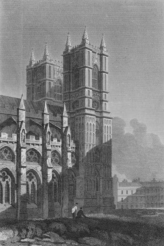 Westminster Abbey, Western Tower (kaiverrus) tekijältä John Preston Neale