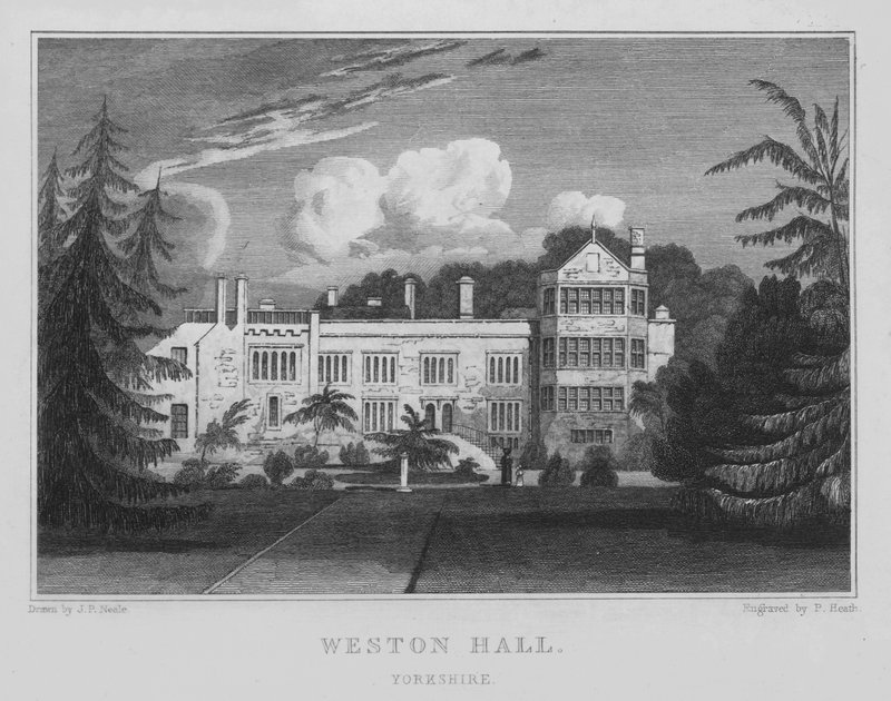 Weston Hall, Yorkshire (kaiverrus) tekijältä John Preston Neale