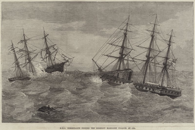 HMS Immortalite löytää hylätyn Margaret Pollockin mereltä tekijältä J. Wells