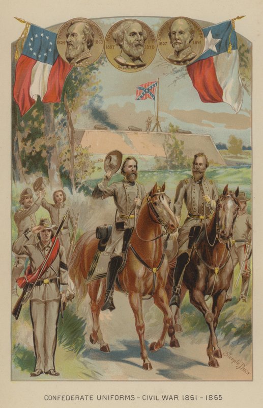 Yhdysvaltain sisällissodan konfederaation univormut, 1861-1865. tekijältä J. after Steeple Davis