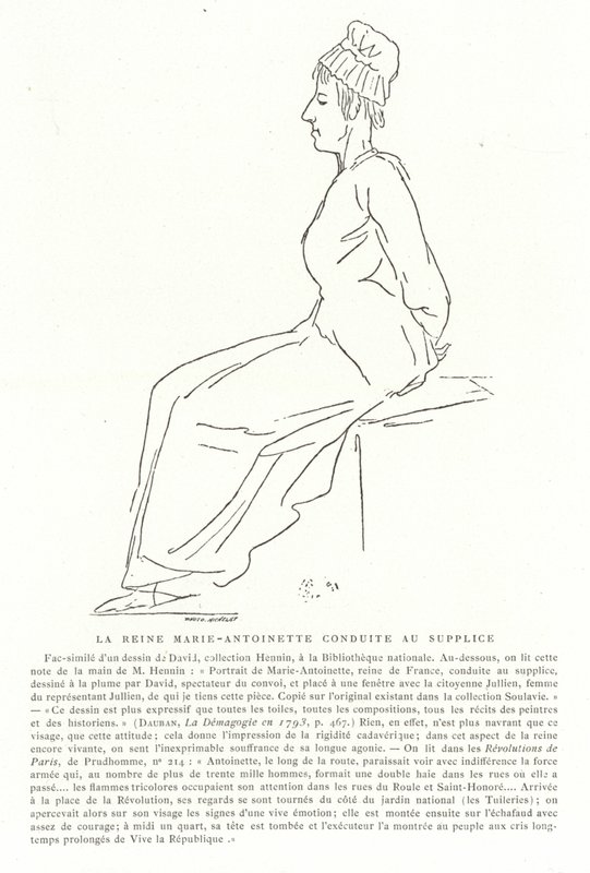 Marie Antoinette matkalla teloitukseen, 16. lokakuuta 1793 tekijältä Jacques Louis David