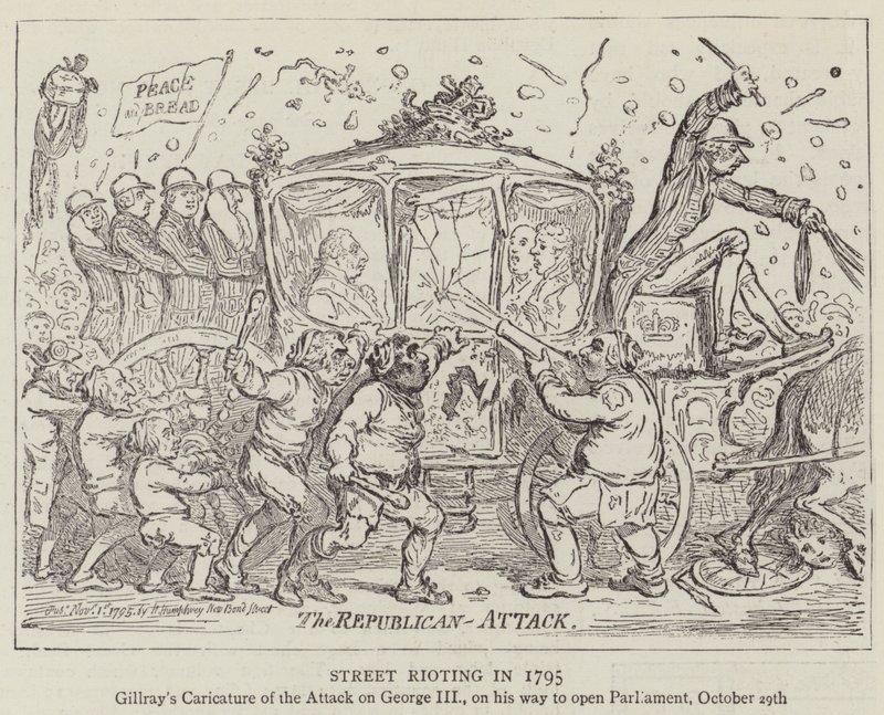 Street mellakointi vuonna 1795 tekijältä James Gillray