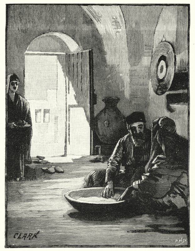 Syöminen tavallisesta ruoasta, itämainen tapa (litho) tekijältä James (after) Clark