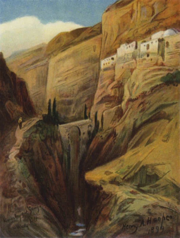Wady Kelt; tai Brook Cherith (väri litho) tekijältä James (after) Clark