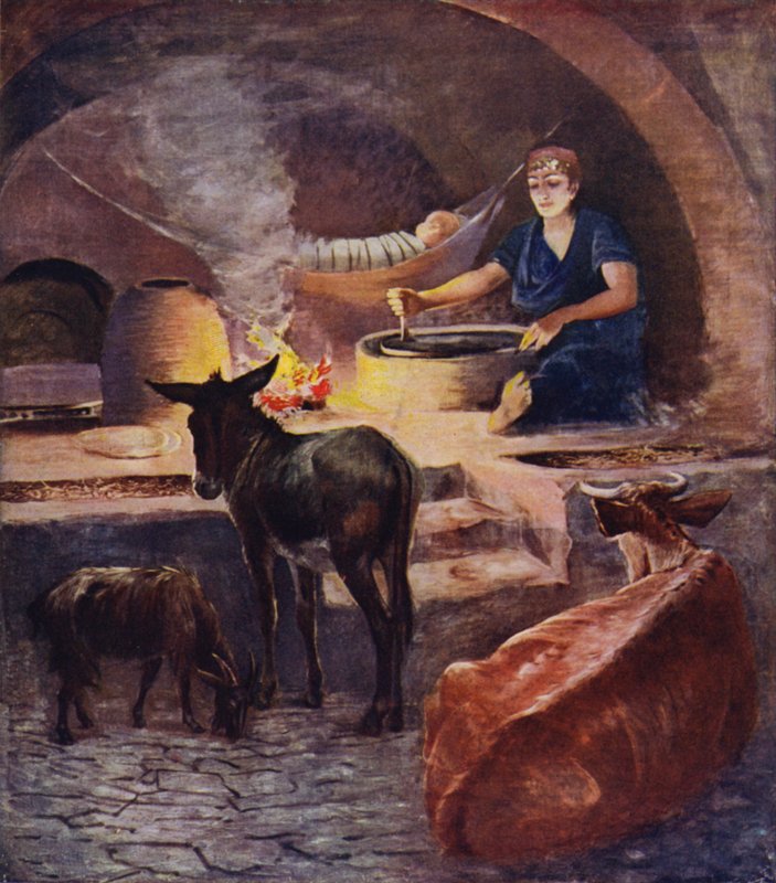 Fellahheen-talon sisustus, varhain aamulla talvella tekijältä James Clark