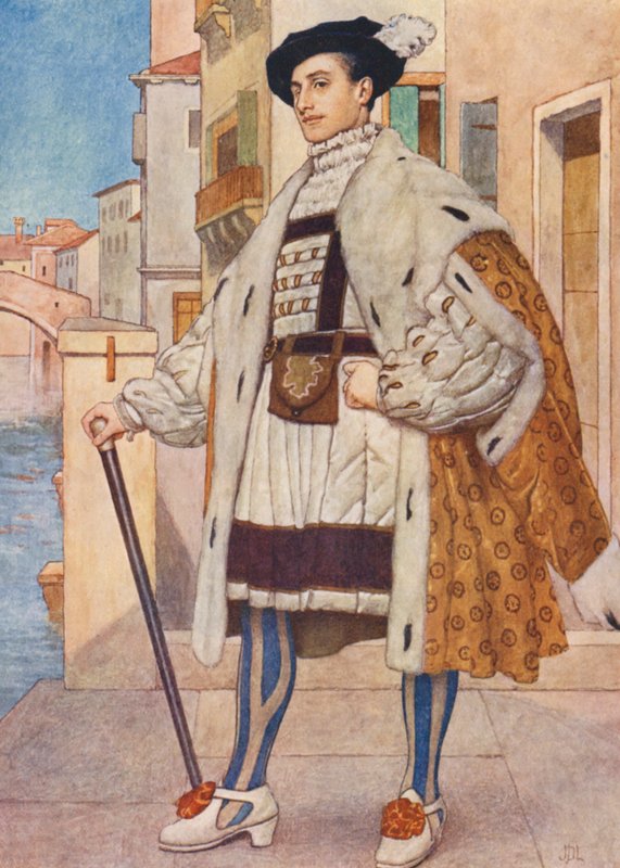 Shakespearen Venetsian kauppias: Bassanio (värilitra) tekijältä James Dromgole Linton