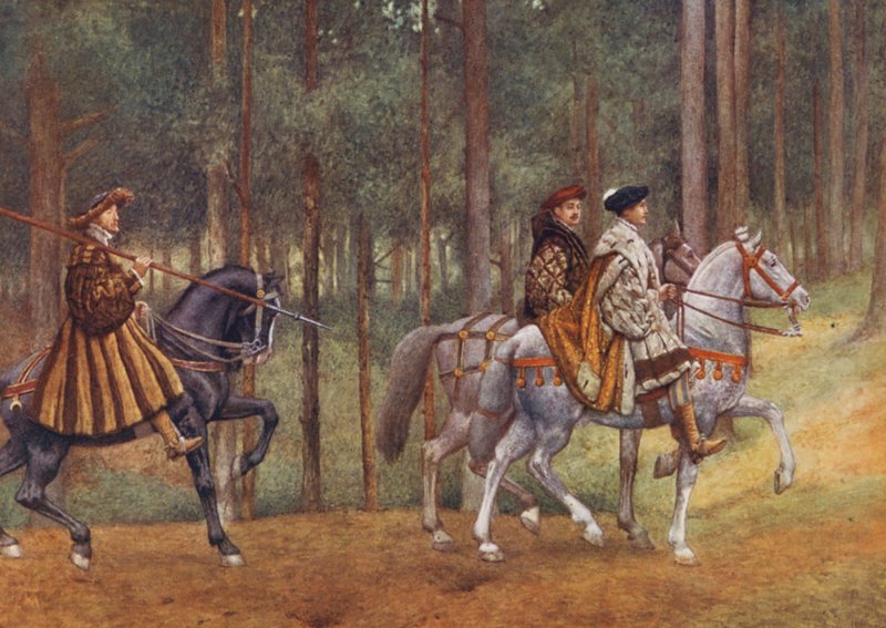 Shakespearen Venetsian kauppias: Bassanio ja Gratiano (värilitro). tekijältä James Dromgole Linton